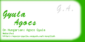 gyula agocs business card
